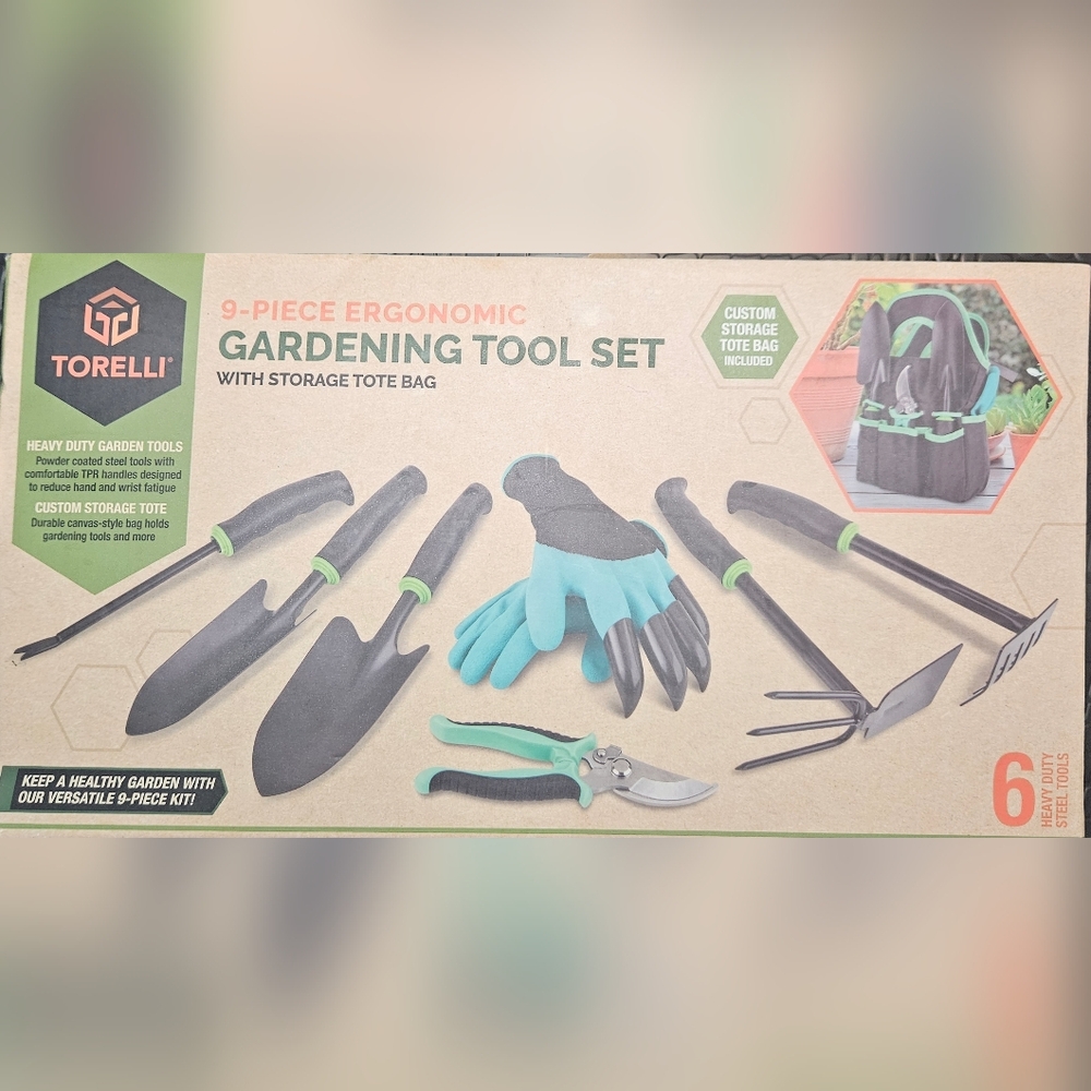 Torelli 9-Piece Ergonomic Gardening Tool Set